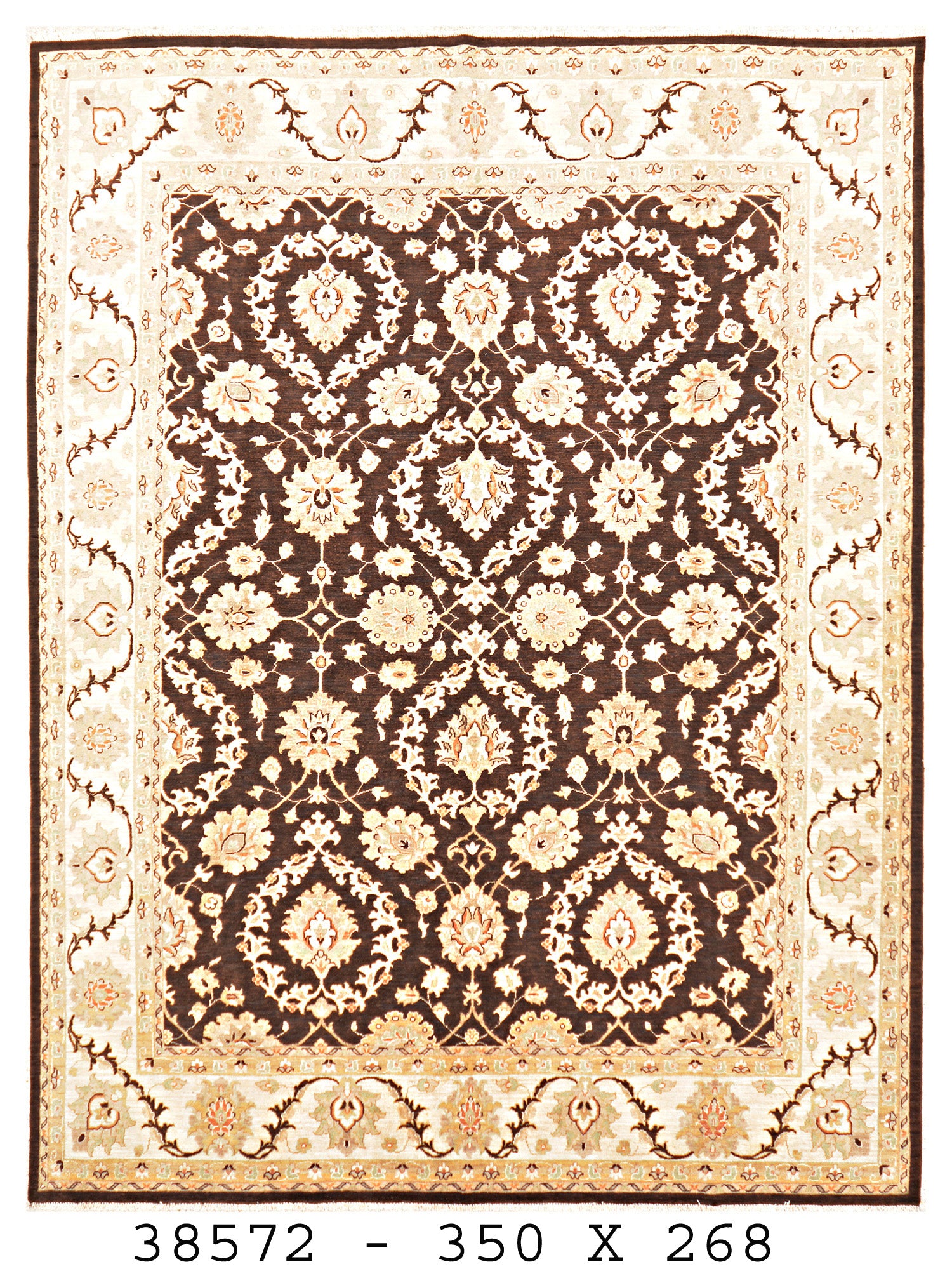 Shab-e-Qandahar Afghan hand-knotted Ghazni wool rug, overhead view