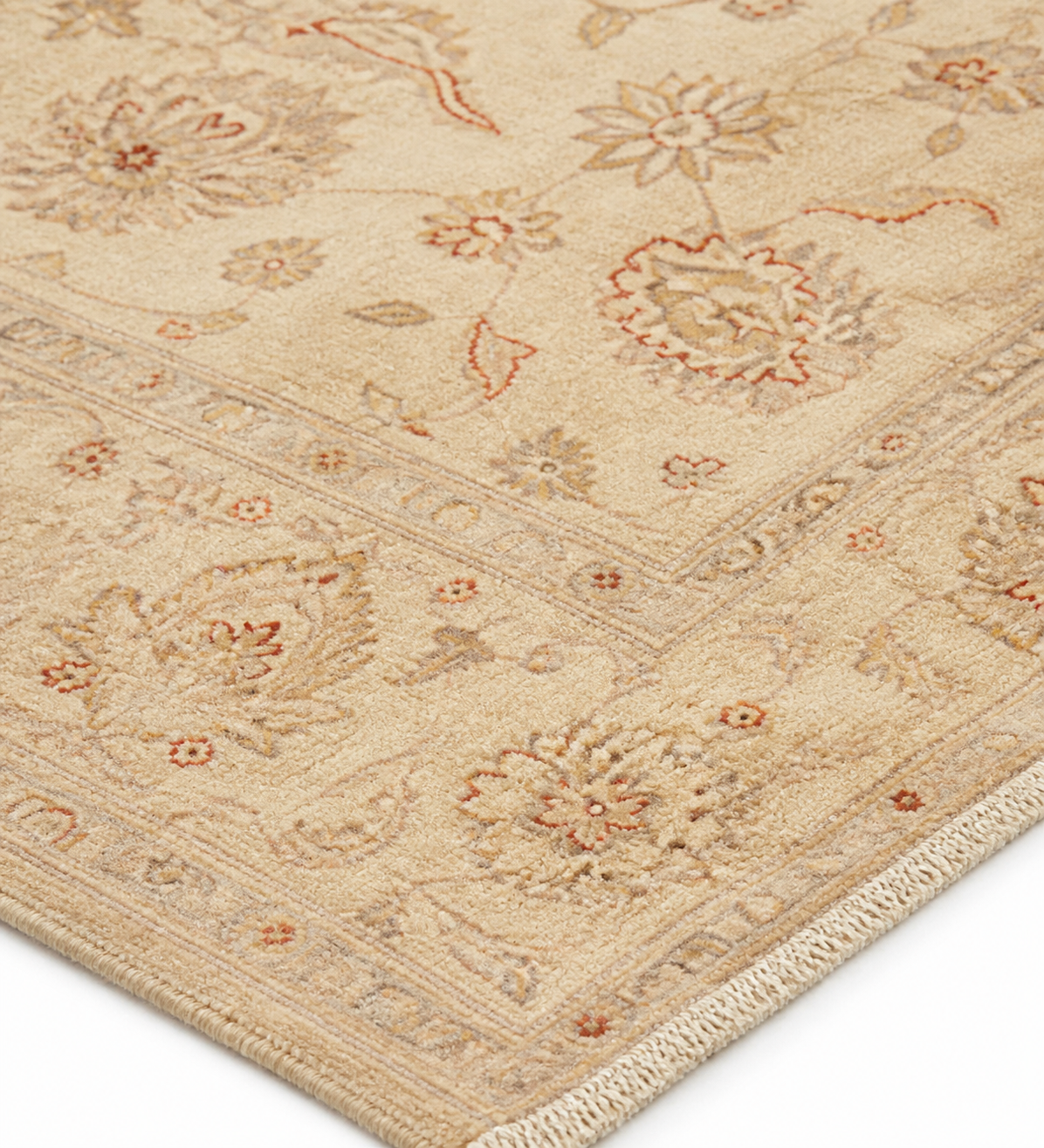 Roshni-e-Herat Afghan Ghazni wool rug, hand-knotted detail