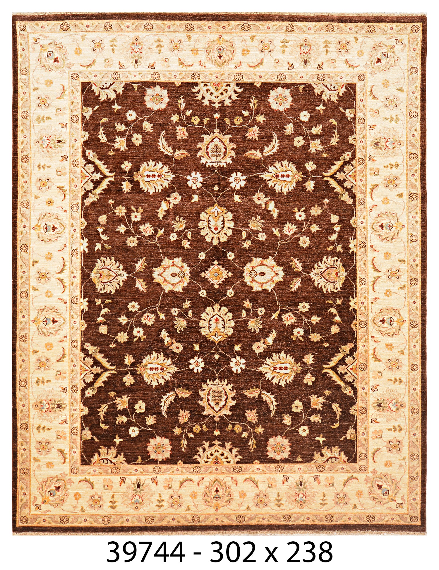 Qahwa-e-Kabul Afghan hand-knotted Ghazni wool rug, overhead view