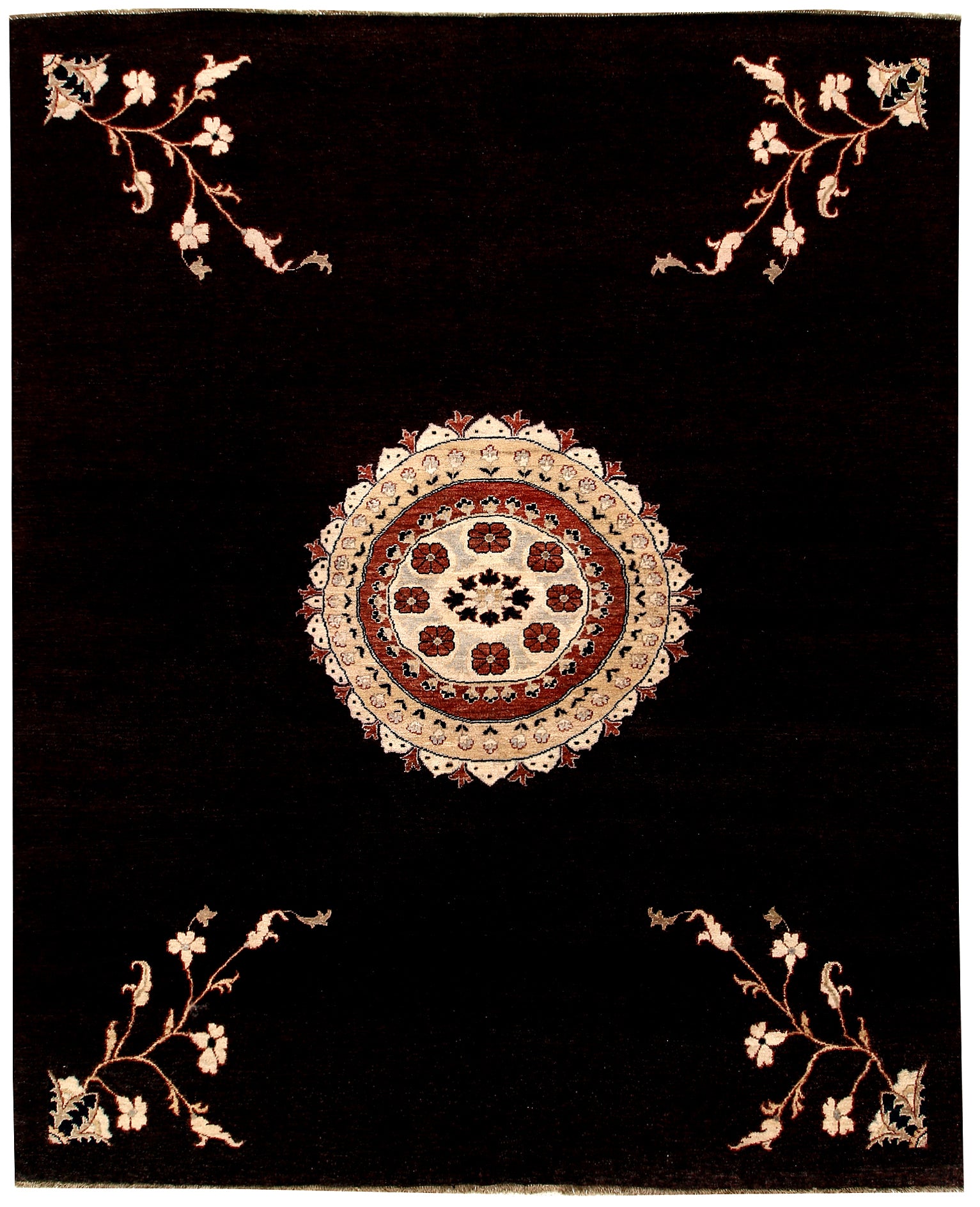 Taj-e-Sang Afghan hand-knotted Ghazni wool rug, overhead view