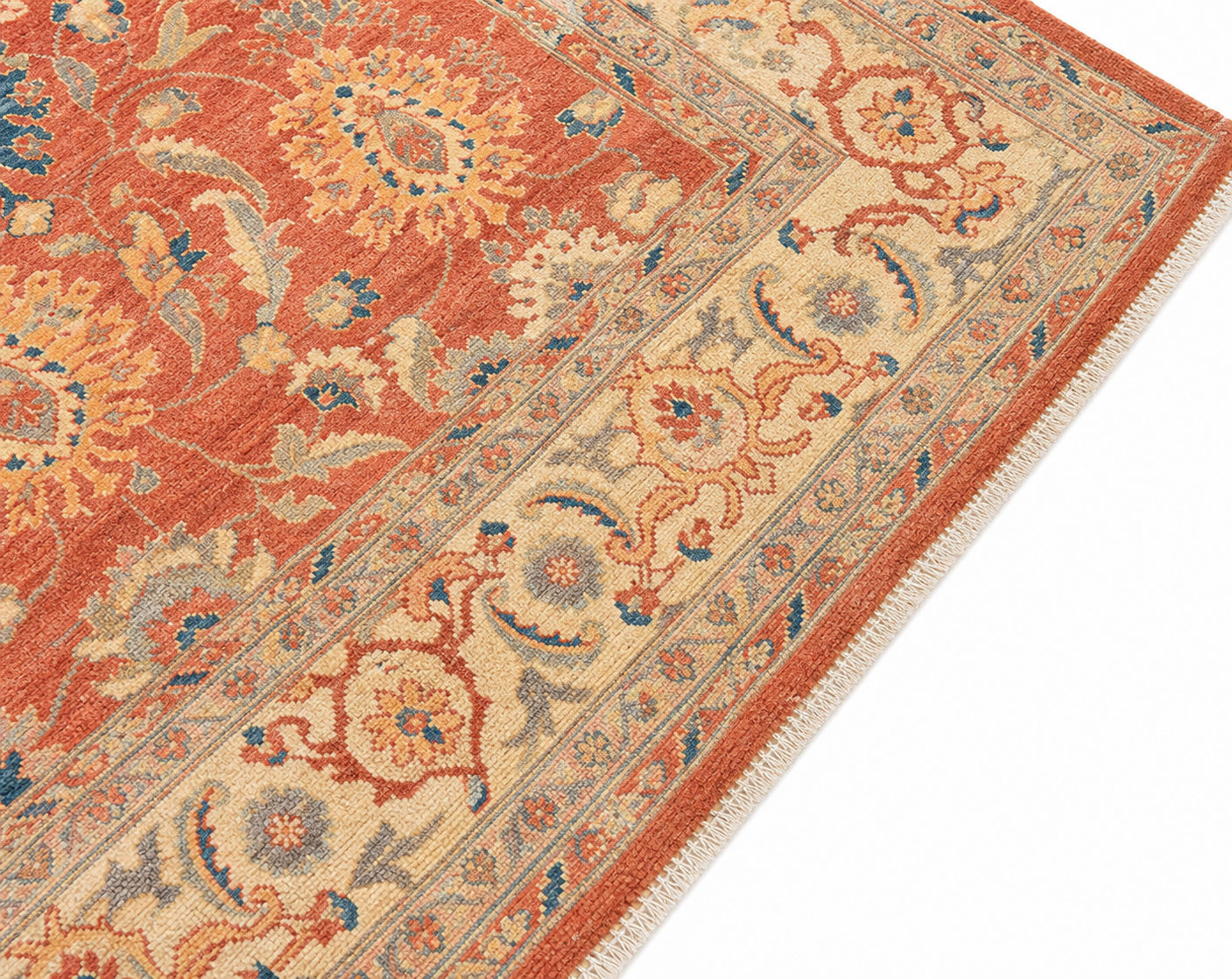 Aftab-e-Qandahar Afghan Ghazni wool rug, hand-knotted detail