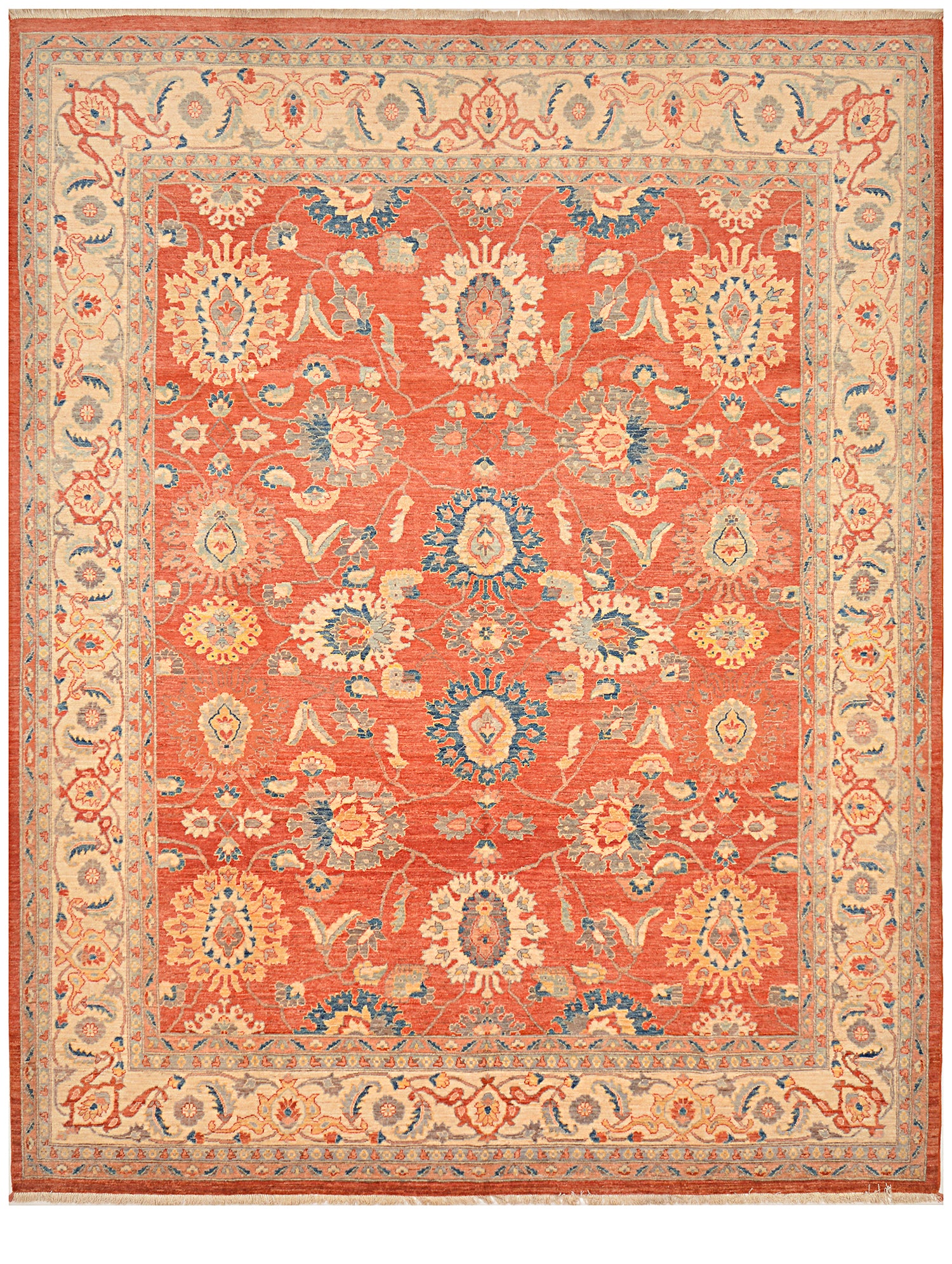 Aftab-e-Qandahar Afghan hand-knotted Ghazni wool rug, overhead view