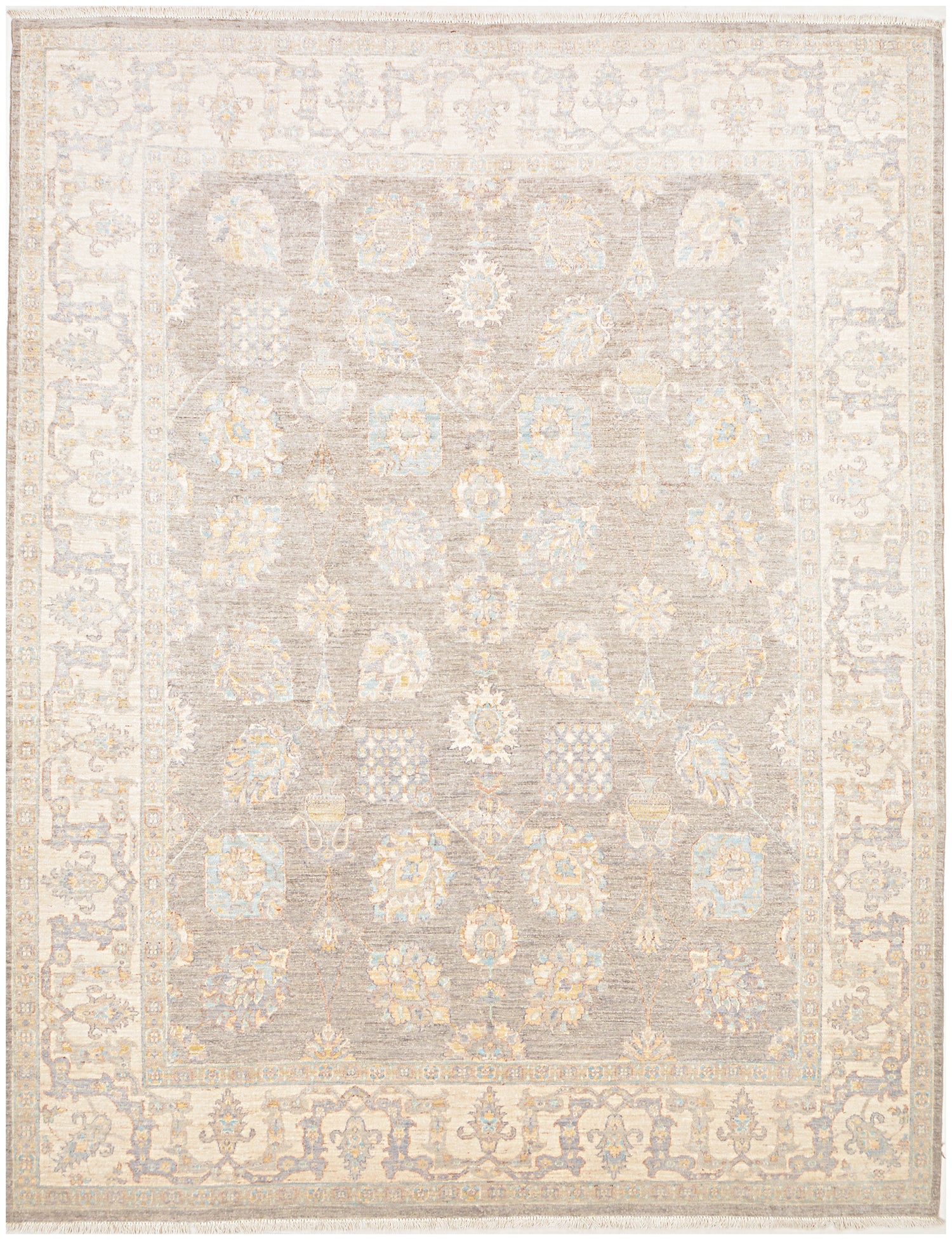 Meh-e-Bamyan Afghan hand-knotted Ghazni wool rug, overhead view