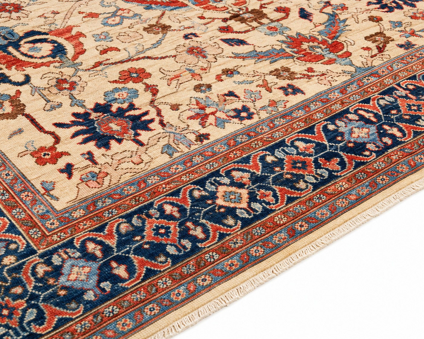 Bahar-e-Ghazni Afghan Ghazni wool rug, hand-knotted detail