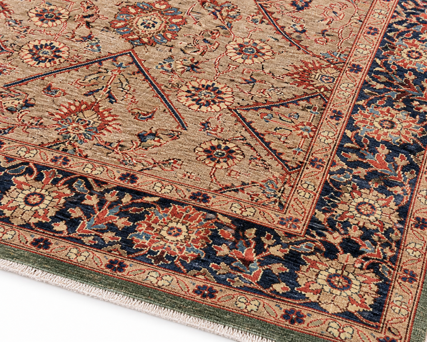 Golestan-e-Panjshir Afghan Ghazni wool rug, hand-knotted detail