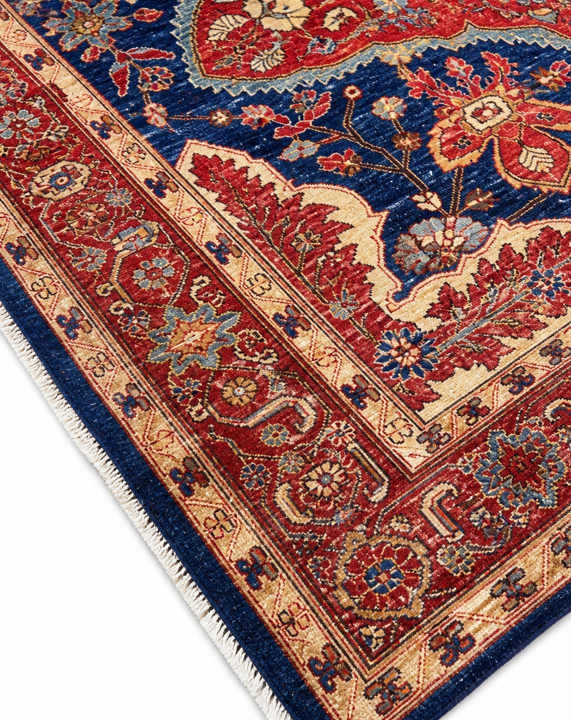 Shahkar-e-Herat Afghan Ghazni wool rug, hand-knotted detail