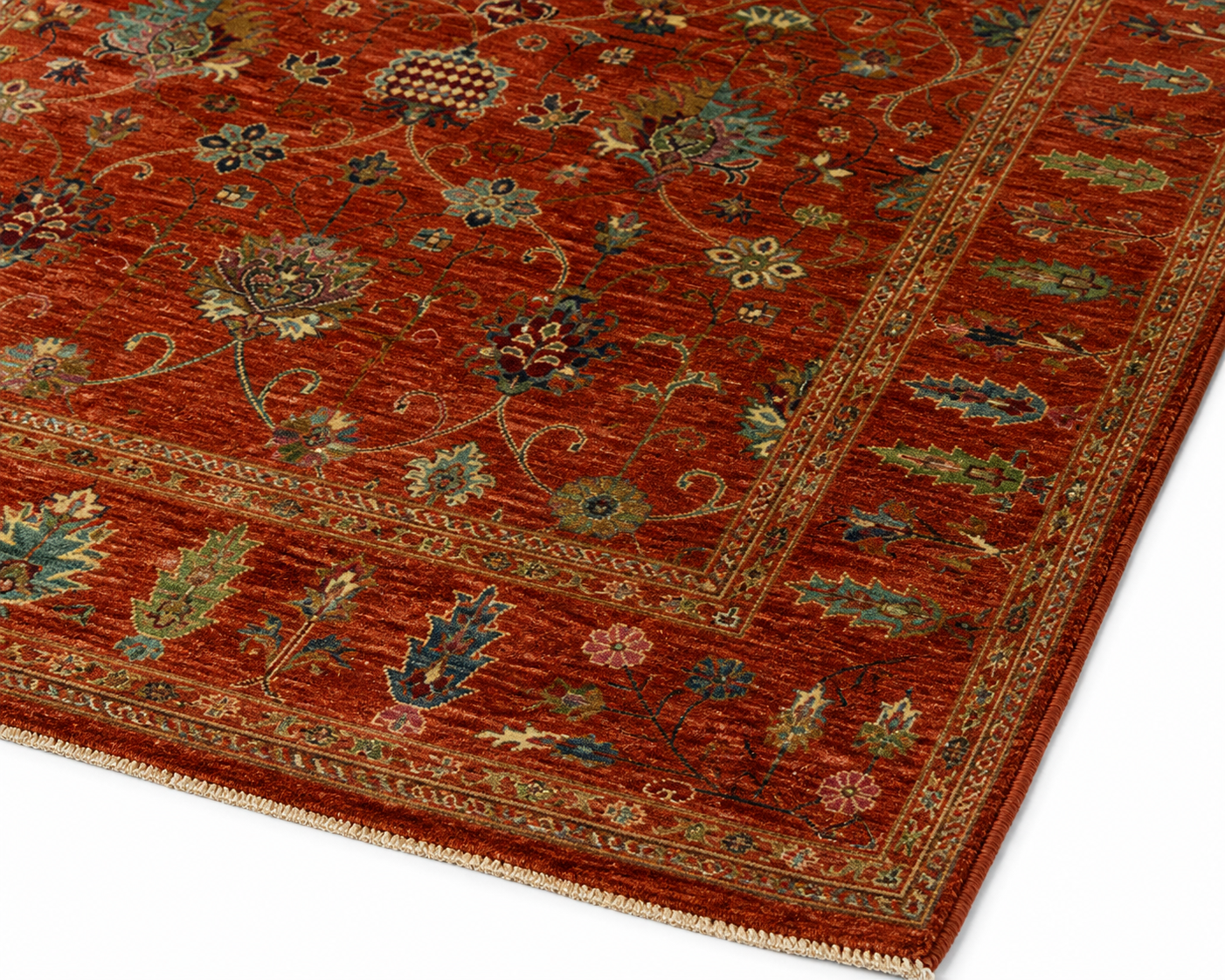Khesht-e-Herat Afghan Ghazni wool rug, hand-knotted detail