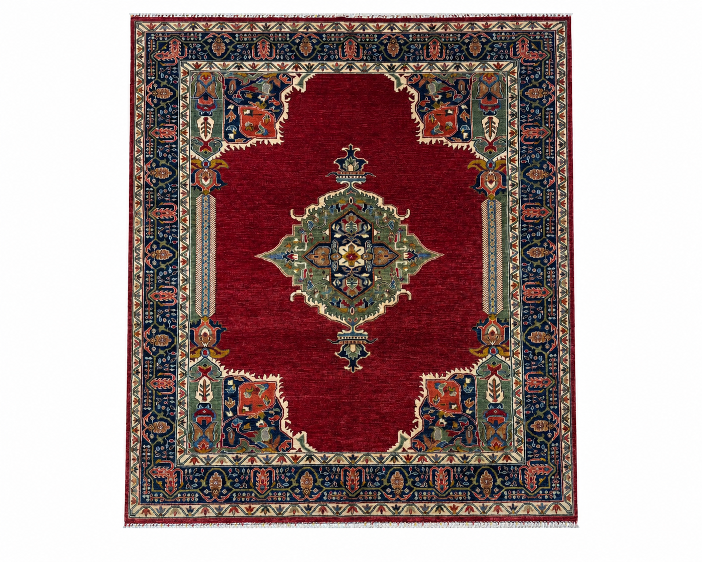 Shahin-e-Qandahar Afghan hand-knotted Ghazni wool rug, overhead view