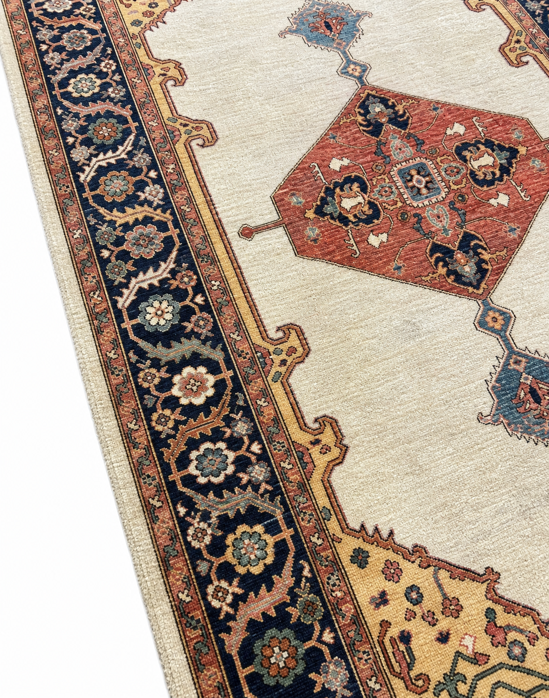 Qasr-e-Safed Afghan Ghazni wool rug, hand-knotted detail