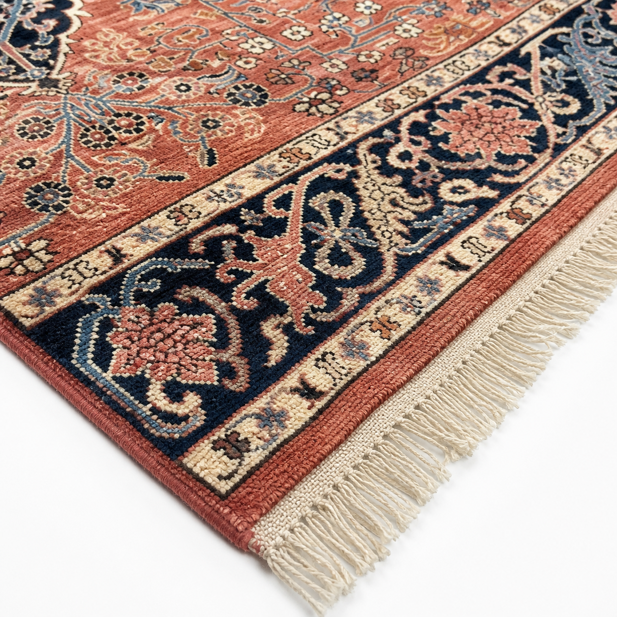 Atash-e-Kohistan Afghan Ghazni wool rug, hand-knotted detail