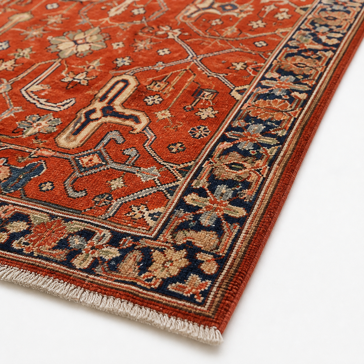 Rah-e-Anar Afghan Ghazni wool rug, hand-knotted detail