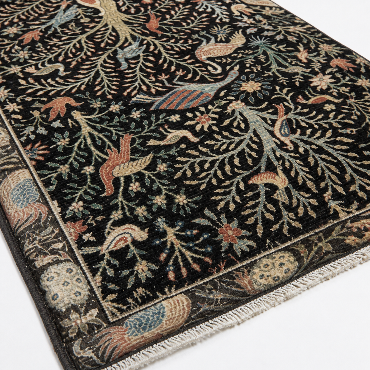 Murghzar-e-Panjshir Afghan Ghazni wool rug, hand-knotted detail