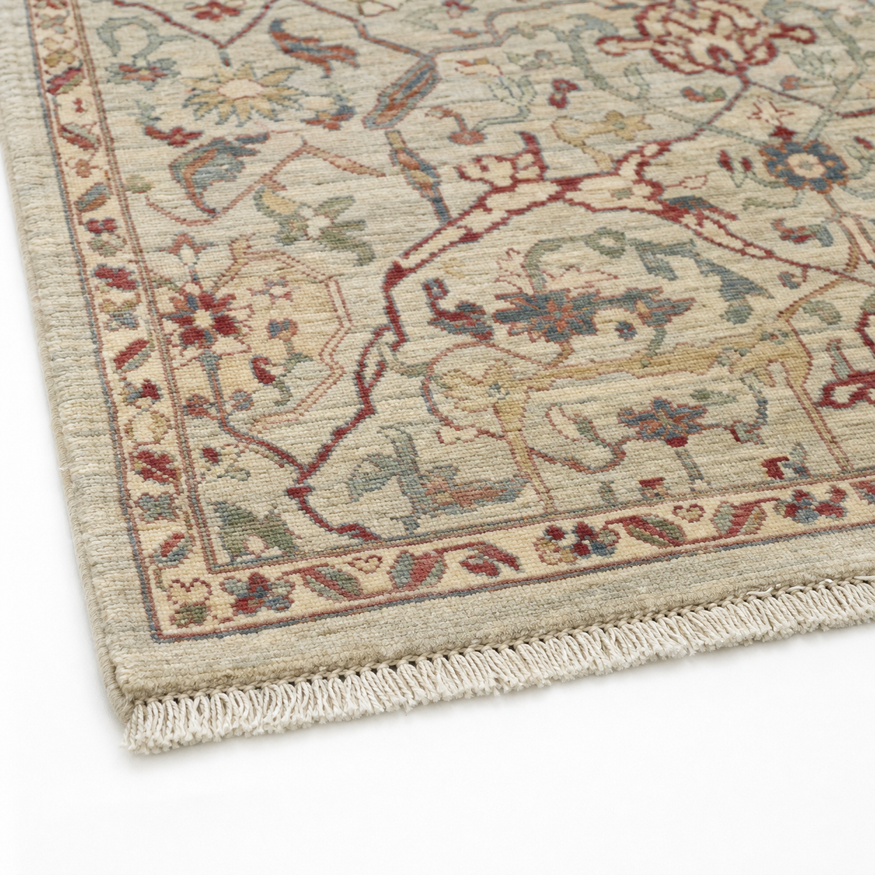 Golestan-e-Sabz Afghan Ghazni wool rug, hand-knotted detail
