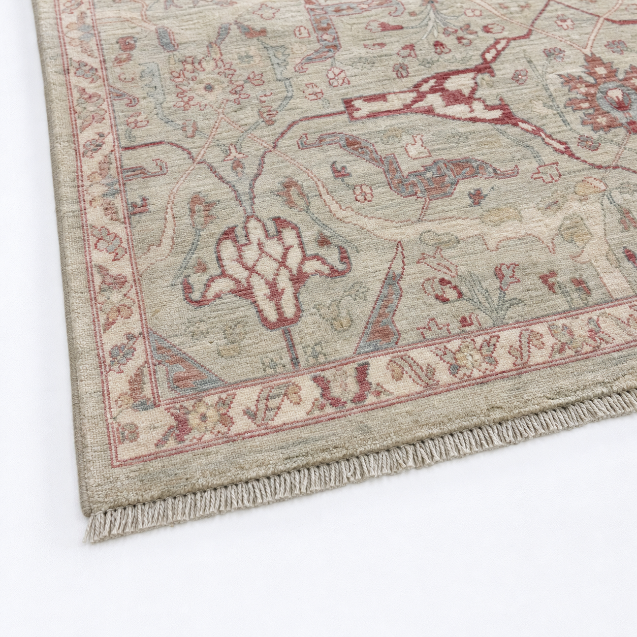 Ravza-e-Balkh Afghan Ghazni wool rug, hand-knotted detail