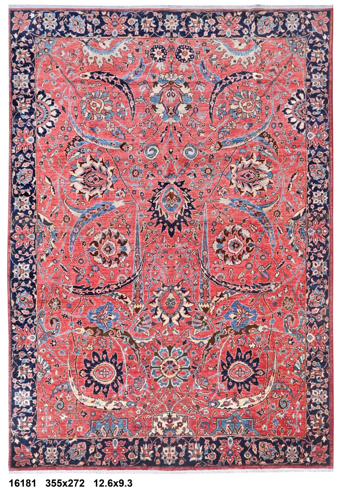 Shafaq-e-Herat Afghan hand-knotted Ghazni wool rug, overhead view