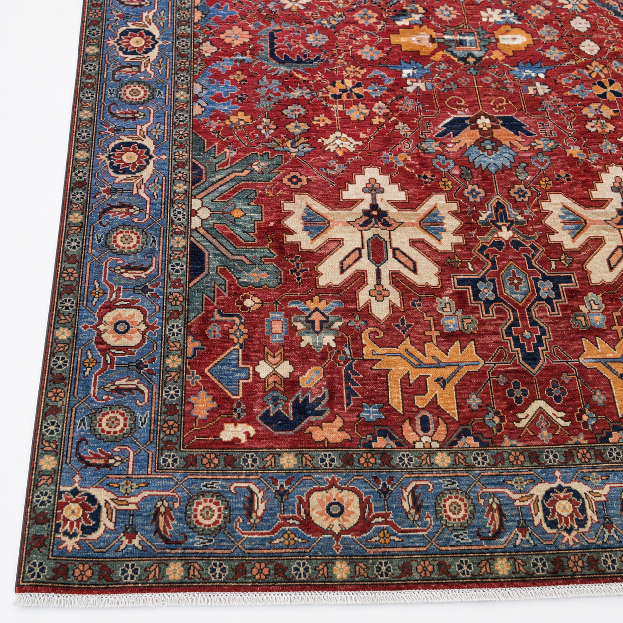 Atashgah-e-Balkh Afghan Ghazni wool rug, hand-knotted detail