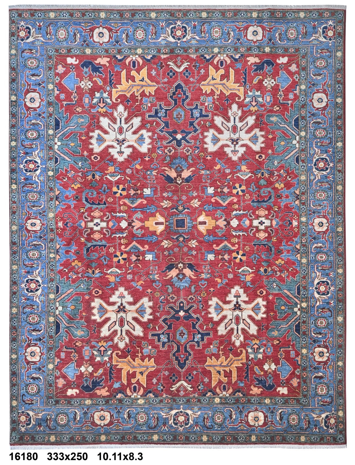 Atashgah-e-Balkh Afghan hand-knotted Ghazni wool rug, overhead view