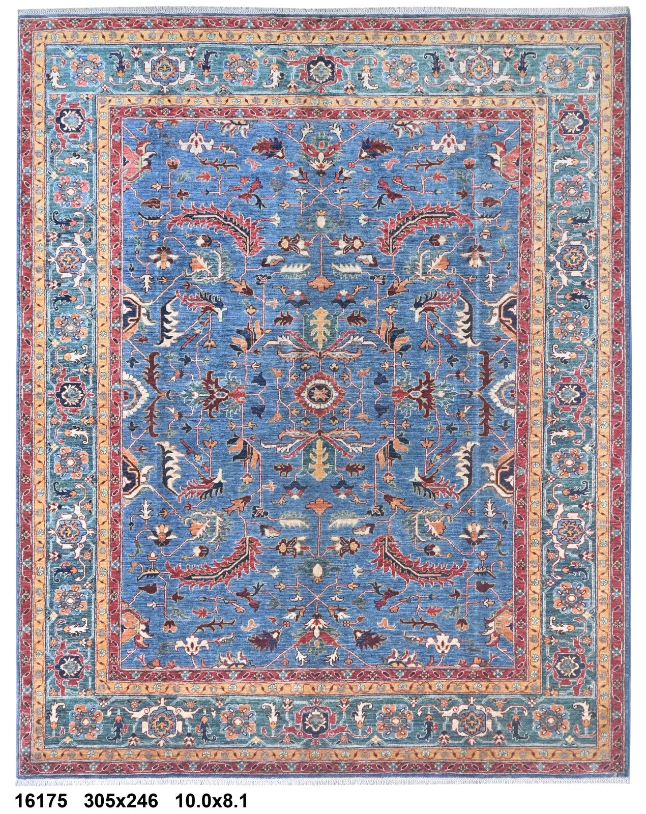 Darya-e-Bamyan Afghan hand-knotted Ghazni wool rug, overhead view
