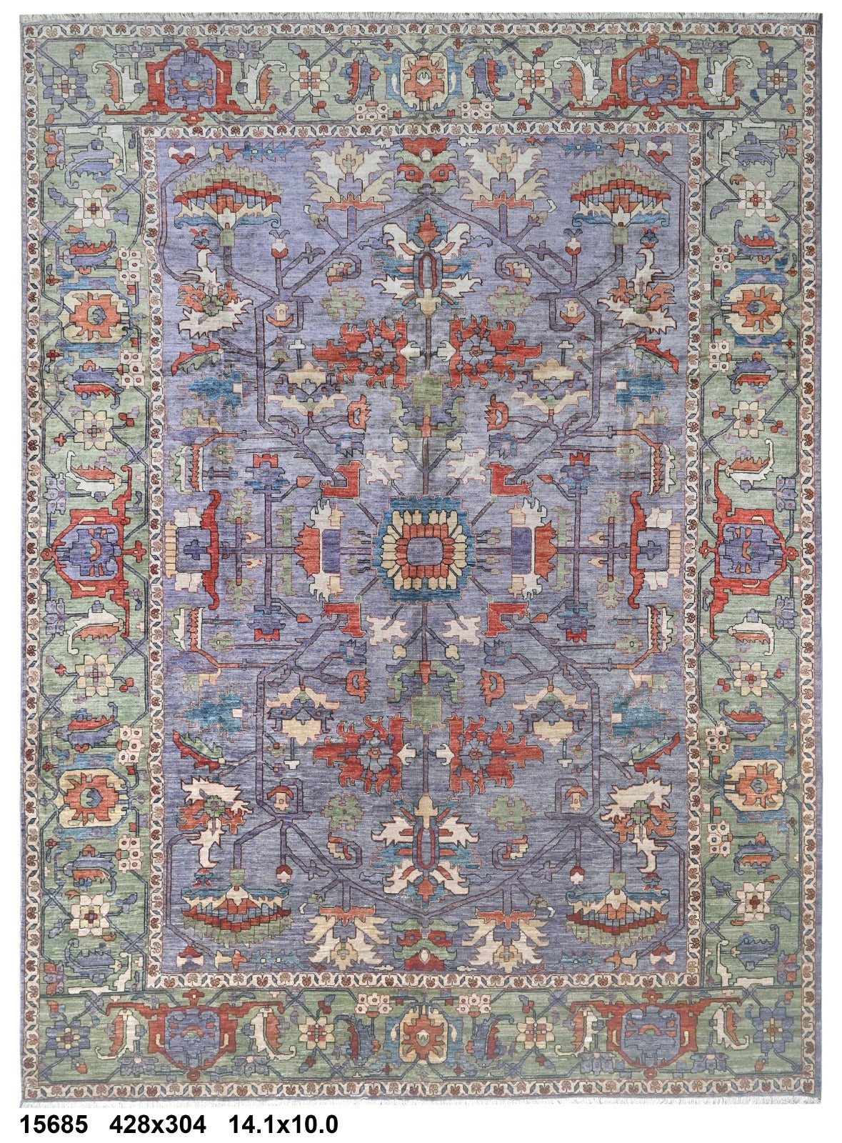 Afsaneh-e-Kohistan Afghan hand-knotted Ghazni wool rug, overhead view