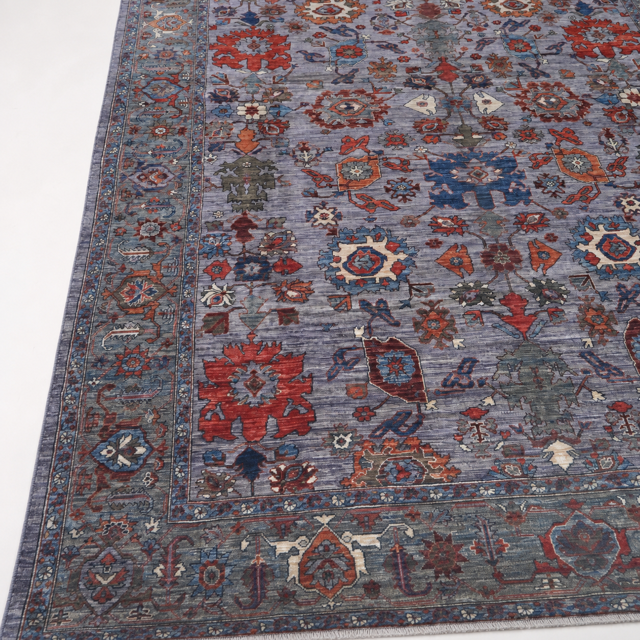 Baran-e-Herat Afghan Ghazni wool rug, hand-knotted detail