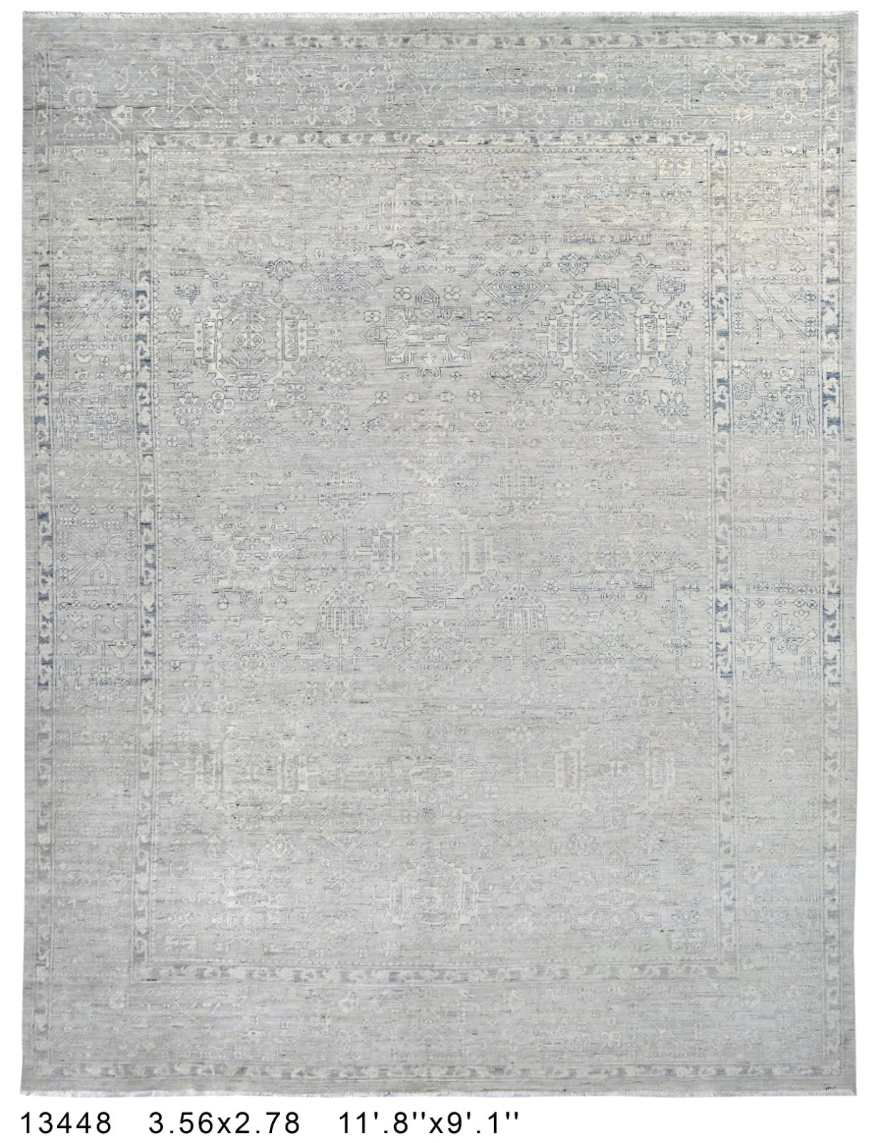 Sukoot-e-Seher Afghan hand-knotted Ghazni wool rug, overhead view