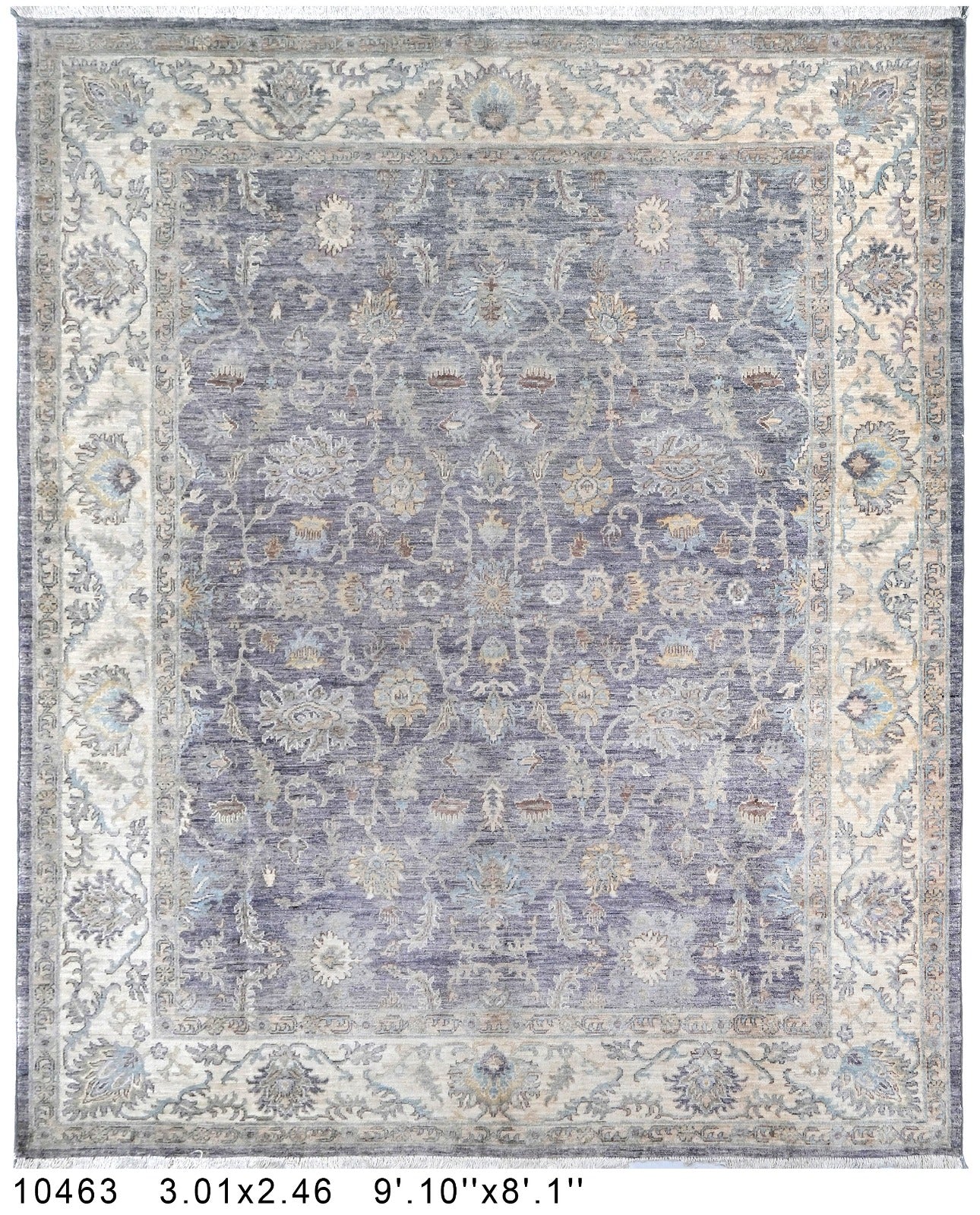 Zarafshan-e-Herat Afghan hand-knotted Ghazni wool rug, overhead view