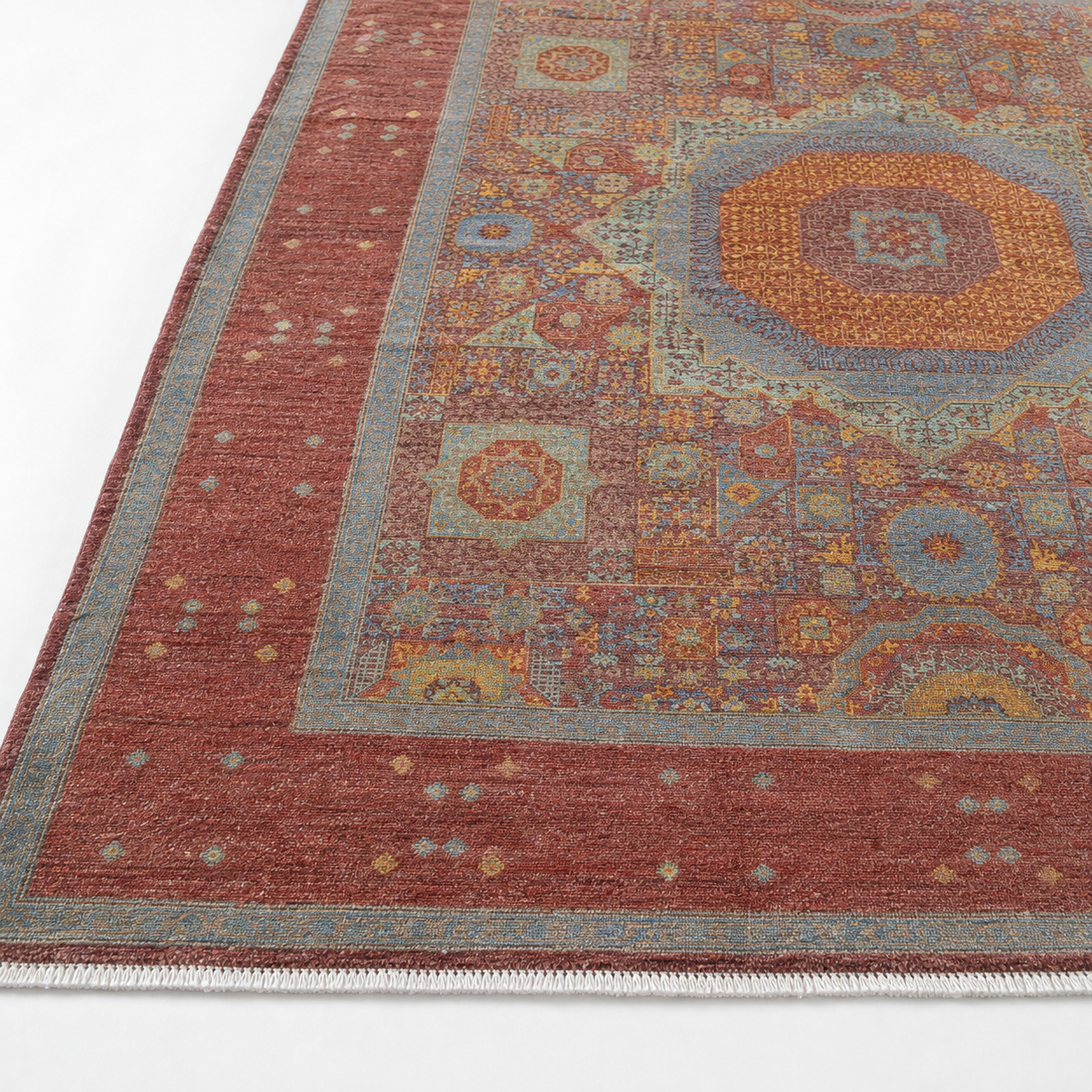 Atash-e-Samarqand Afghan Ghazni wool rug, hand-knotted detail
