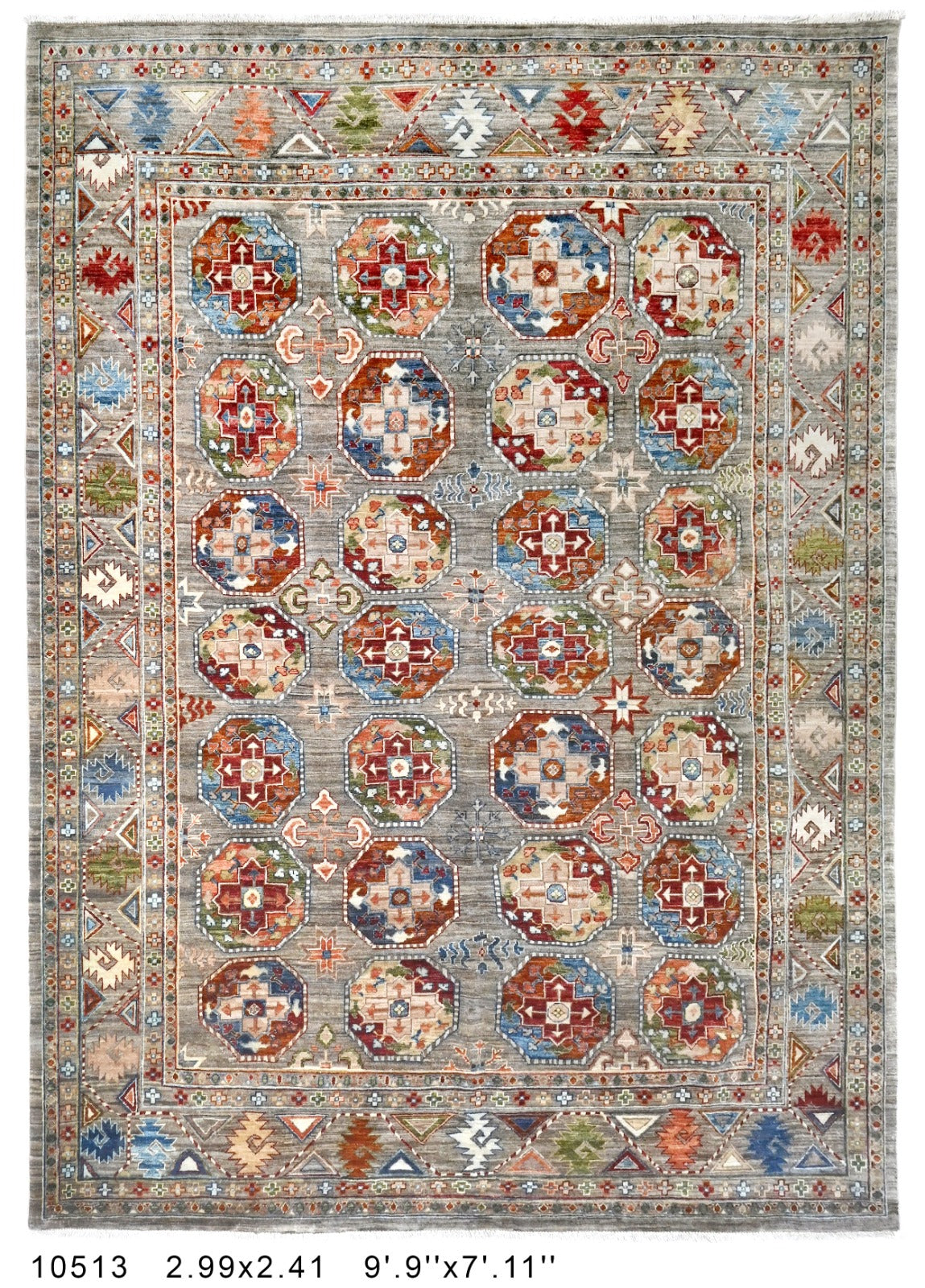 Golshan-e-Koh Afghan hand-knotted Ghazni wool rug, overhead view