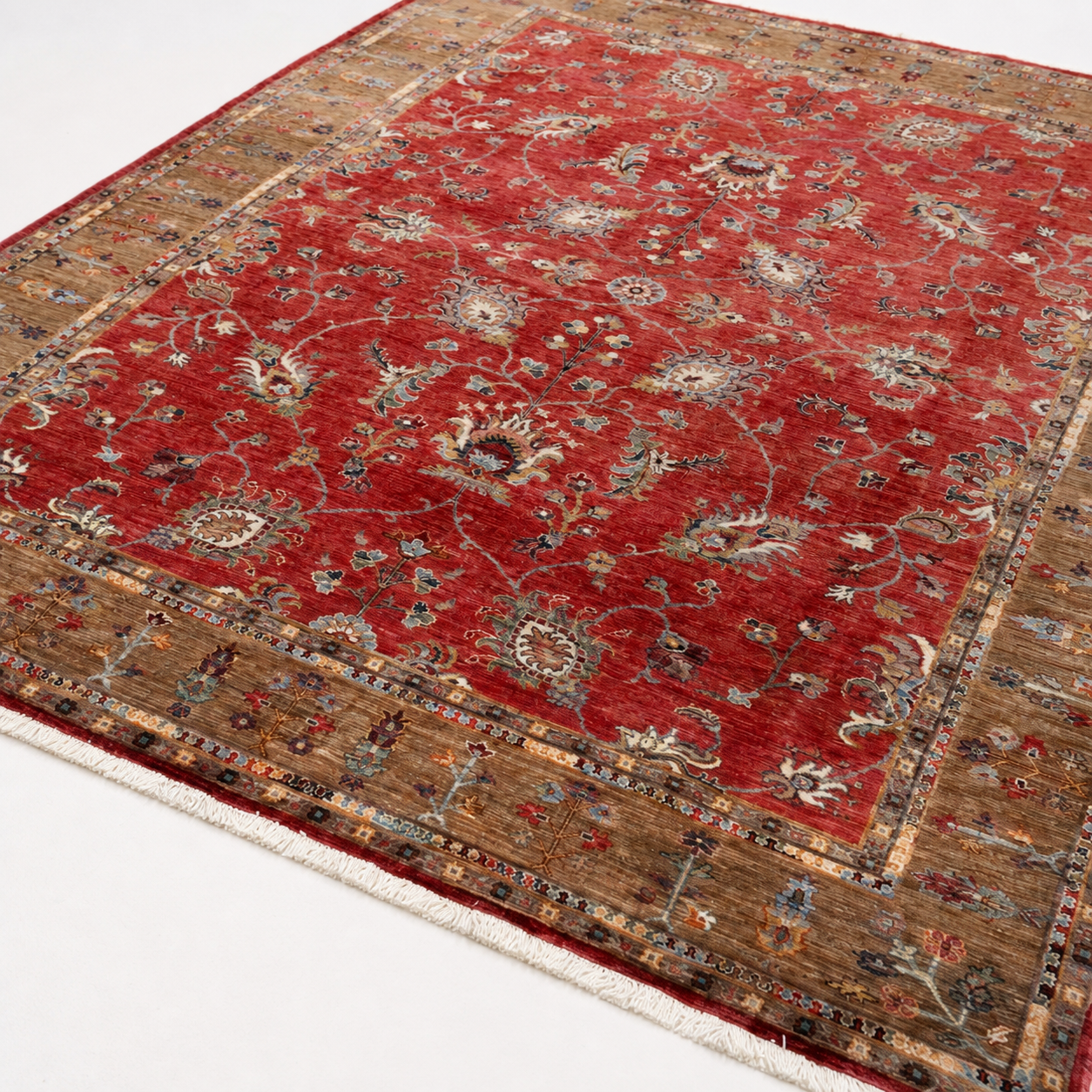 Sholeh-e-Ghazni Afghan Ghazni wool rug, hand-knotted detail