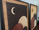 Set of 2: Sun and Moon Wood Wall Art Jerm | جِرْم 