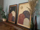 Set of 2: Sun and Moon Wood Wall Art Jerm | جِرْم 