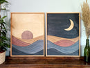 Set of 2:Sun and Moon Wall Art Jerm | جِرْم 